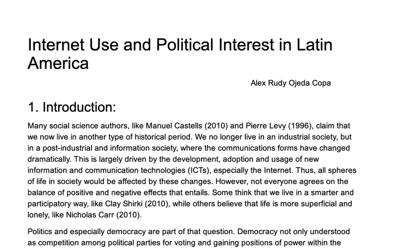Internet Use and Political Interest in Latin America