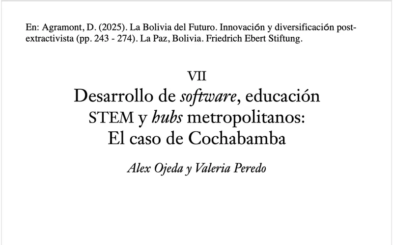 Software Development, STEM Education and Metropolitan Hubs: The Case of Cochabamba