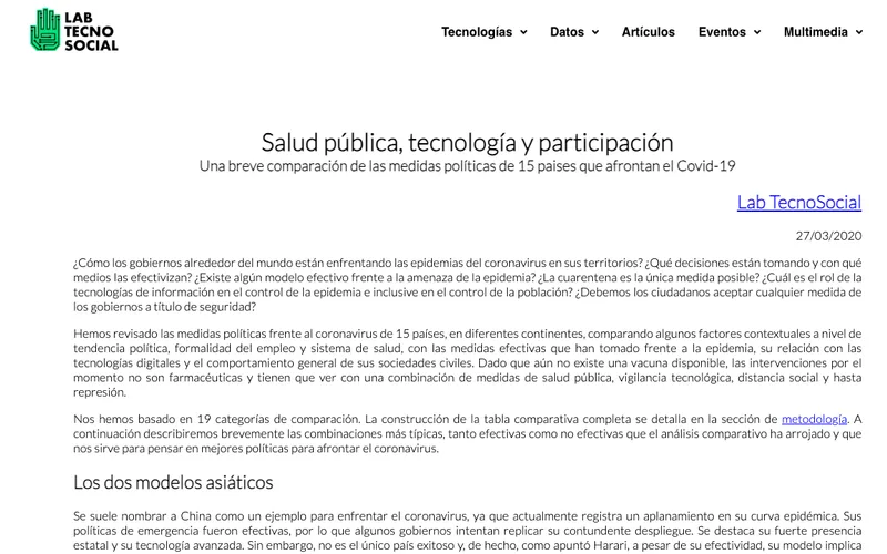 Covid-19: health, technology and participation