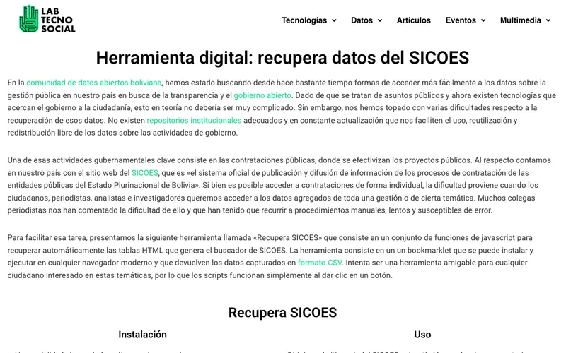 SICOES data retrieval tool