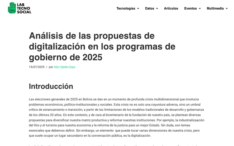 Analysis of digitalization proposals in 2025 government programs
